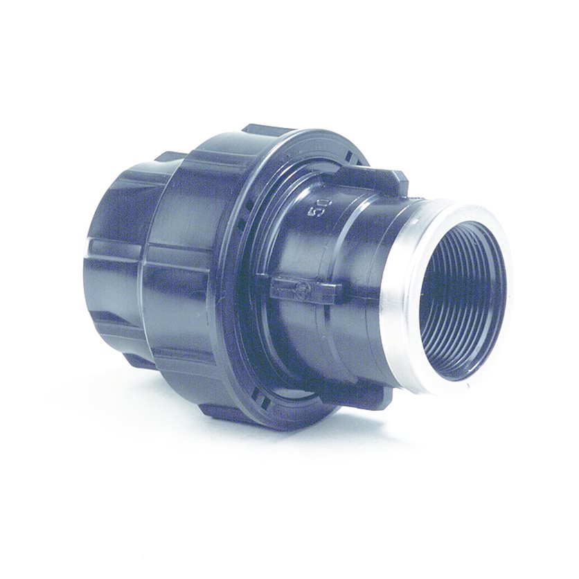 DYKA Pressure Piping Systems PE, Coupler 20mm x 1/2 Compression/Threaded, 20mm.