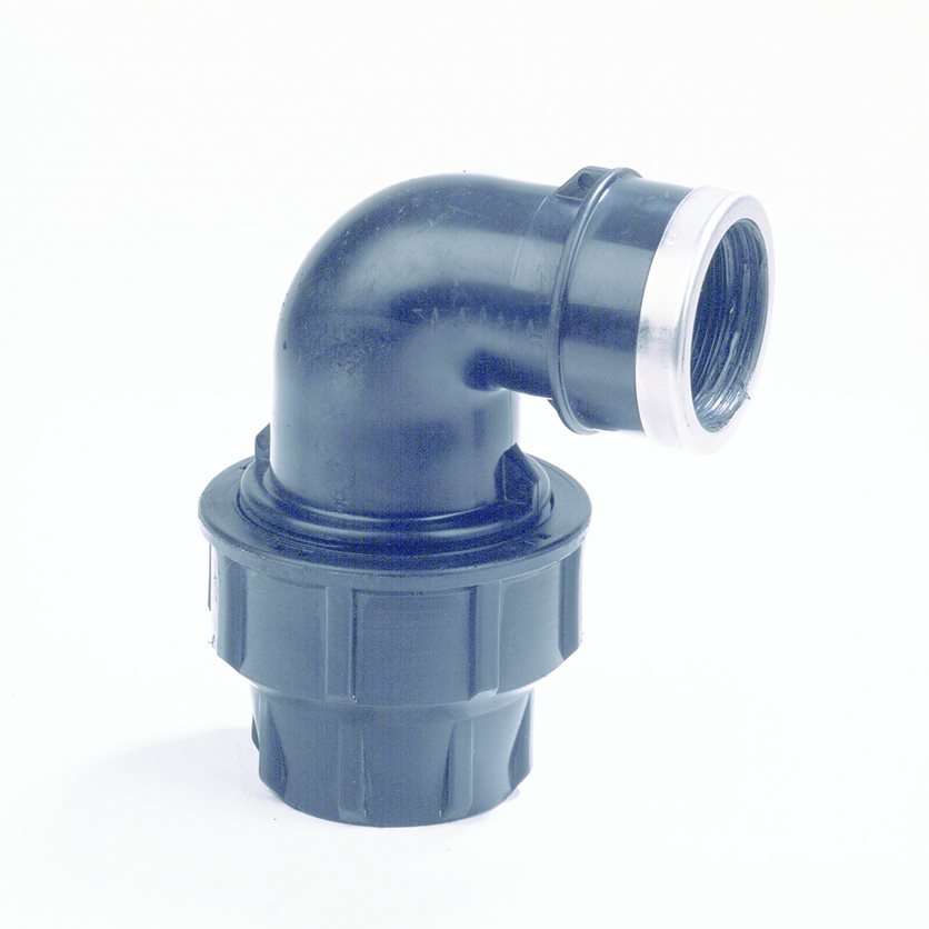 DYKA PE Pressure Piping Systems - 20mm x 1/2 Compression Elbow 90° PN16