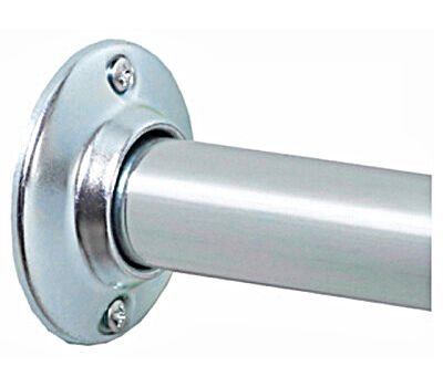 Adjustable Fixed Shower Rod with Flange in Chrome