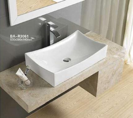 Vanity Basin Rectangle White