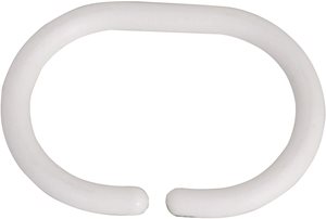 Pack of 12 Plastic Shower Curtain Rings - White - Building Depot