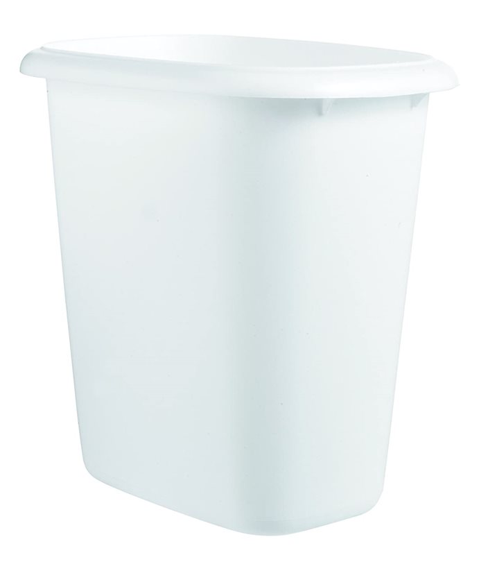 6 Qt White Vanity Wastebasket