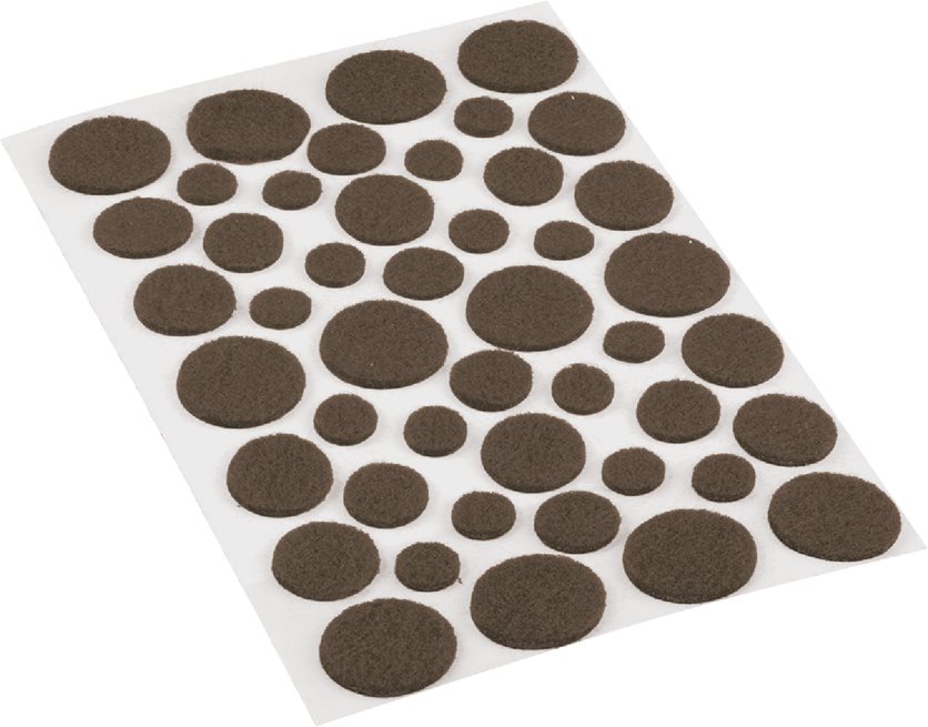 46Pc Asst Brn Felt Pads