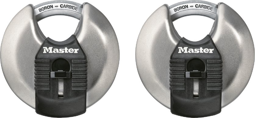 2Pk Mag Discus Padlock - Magnum stainless steel with tough Cut shackle.