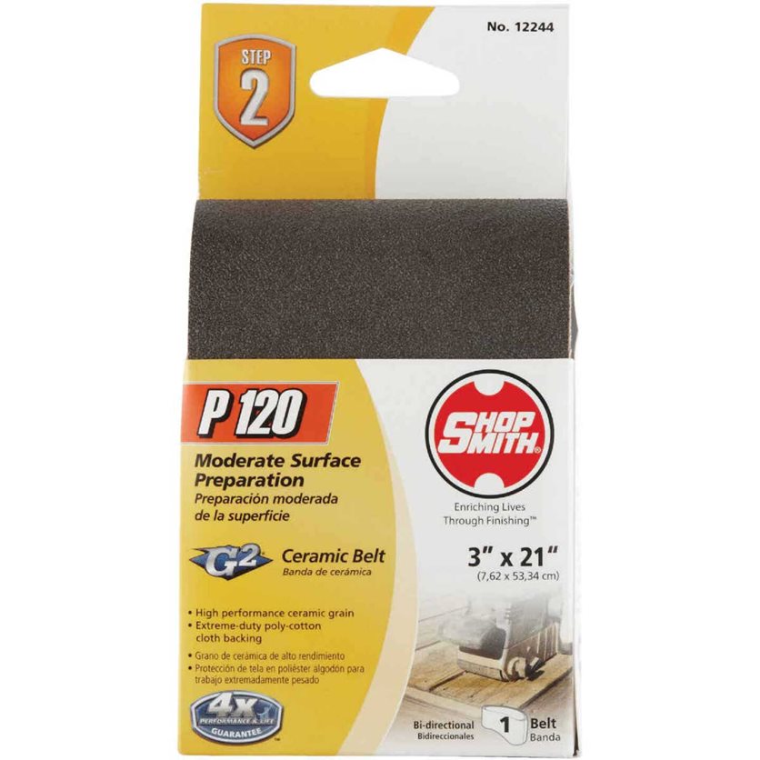 3 In. x 21 In. 120 Grit Heavy-Duty Sanding Belt