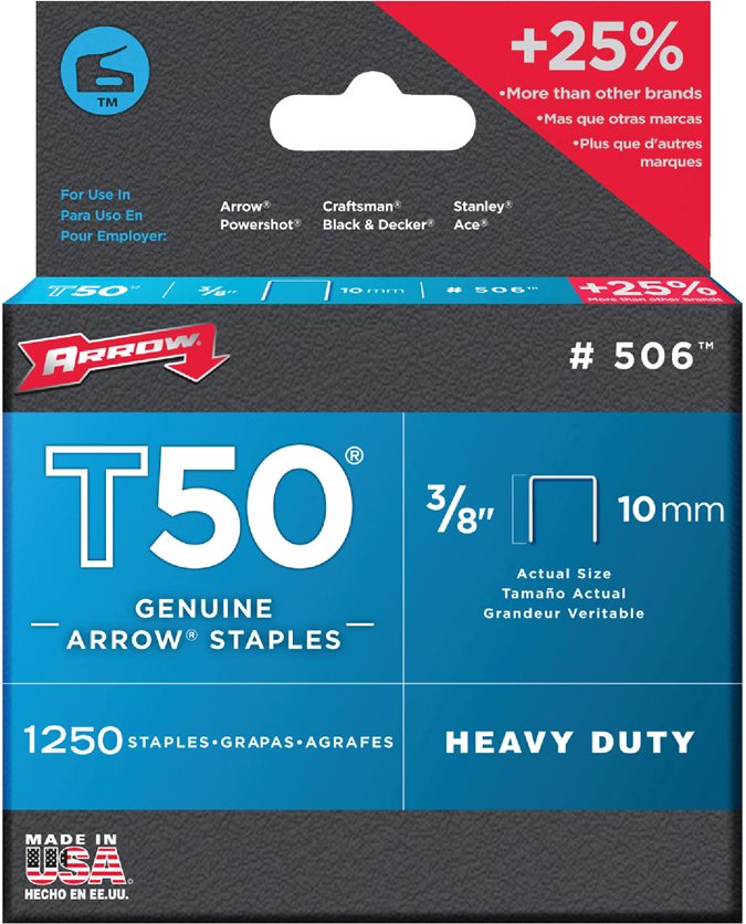 3/8 Staple by Arrow - Compatible with HT-50A, T50, and T55 models.