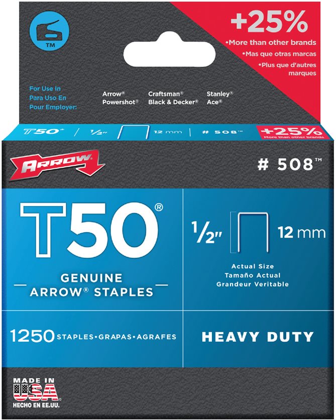 Arrow 1/2 Staple - Compatible with Arrow HT-50A, T50, and T55.