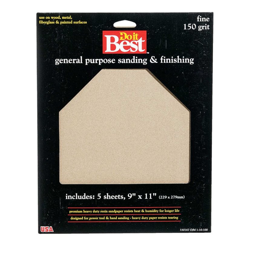 General Purpose 9 In. x 11 In. 150 Grit Fine Sandpaper (5-Pack)