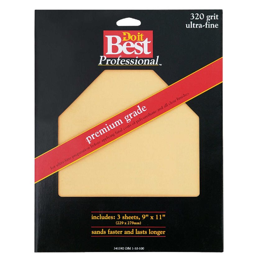 Premium Plus 9 In. x 11 In. 320 Grit Ultra Fine Sandpaper (3-Pack)