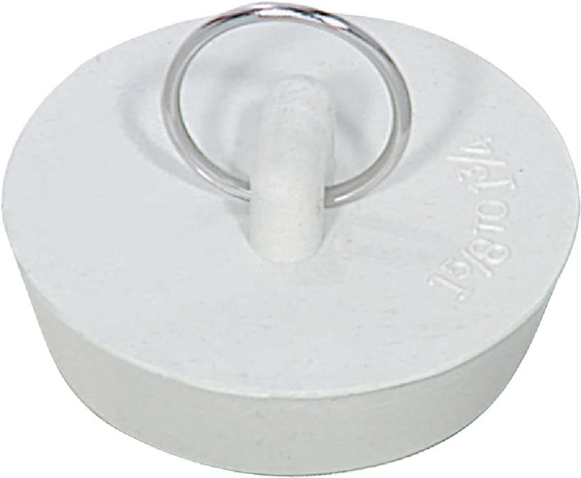 1-5/8-1-3/4Vinyl Stopper - White rubber with brass ring.