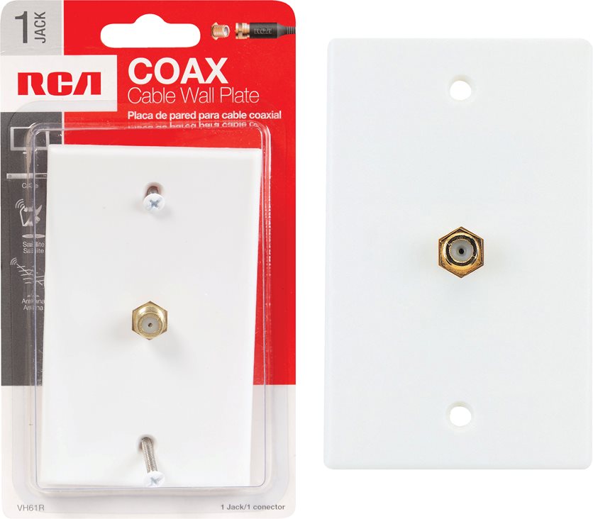 White Coaxial Wall Plate