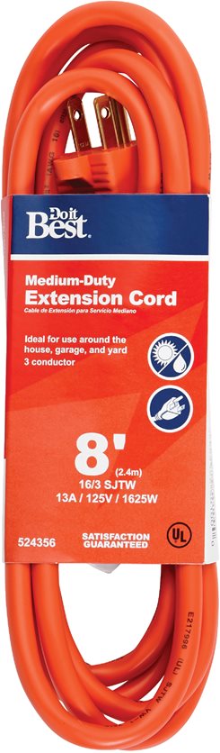 8&apos; 16/3 Outdoor Extension Cord