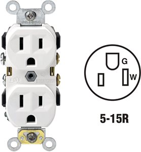 White Duplex Outlet - Building Depot