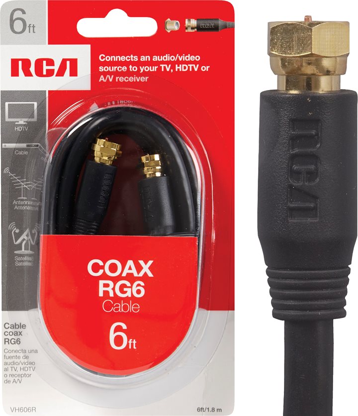 6&apos; RG6 Black Coax Cable