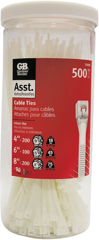 500 Pack Assorted Cable Tie