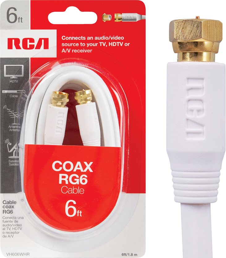 6&apos; Rg6 White Coax Cable