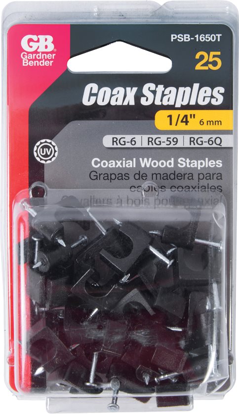 Coaxial Cable Staple - Ideal for RG58, RG59, and RG6 cables.