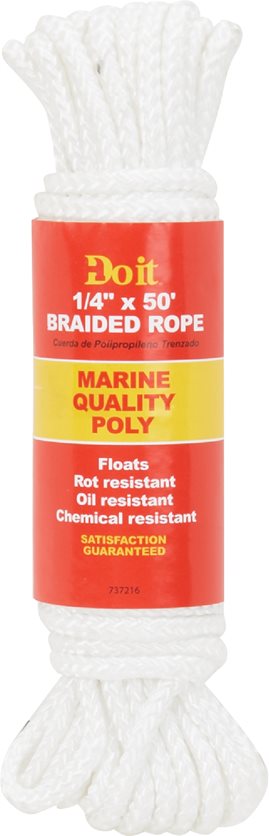 1/4X50&apos;Wht Polybrd Rope