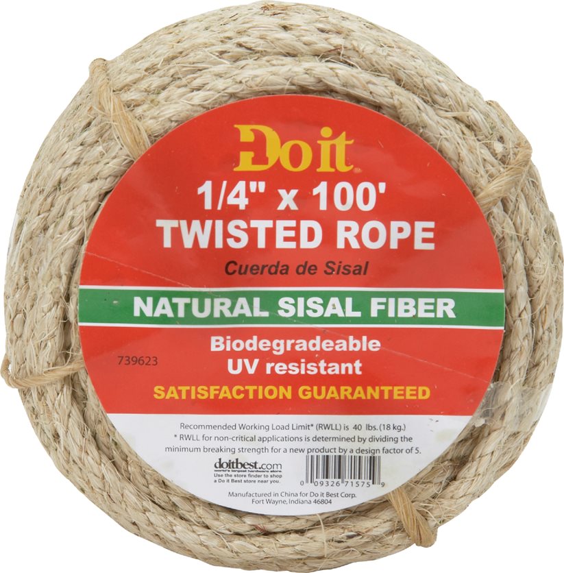 1/4X100&apos;Twst Sisal Rope