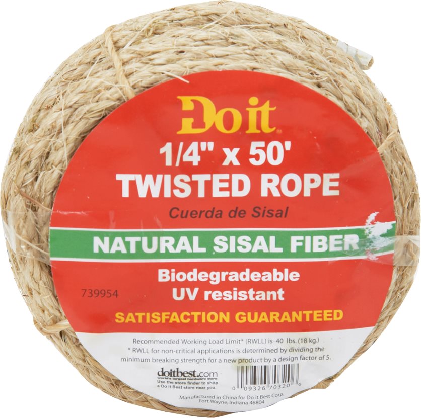 1/4X50&apos; Twst Sisal Rope