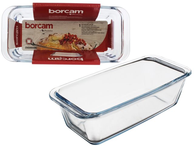 Pasabahce Borcam Solid Glass Rectangle Baking Dish, 1120cc.