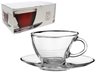 Penguen Glass Cup & Saucer 230cc, 12-Pack