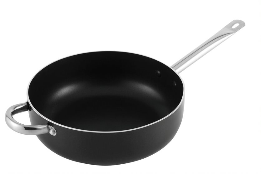 Solaris Pro Deep Frypan - 24x8 cm PTFE coated aluminum pan.