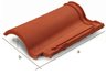 Red Large Spanish Roof Tile, 47x28.6cm