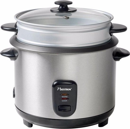 Ricecooker with Steamer 1.8 Liter Grey