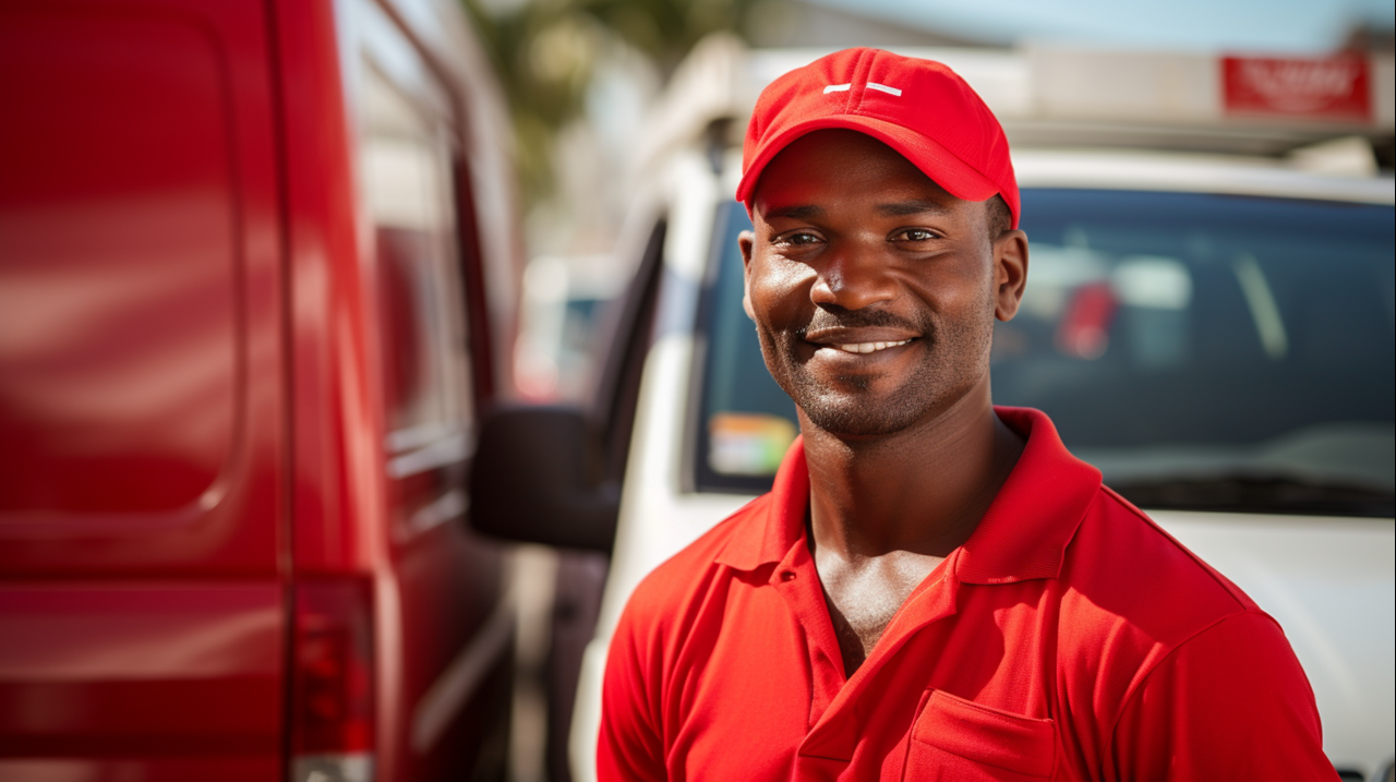 Rascoop A Photo Of A Caribbean Delivery Man With A Red Shirt Wi 1Cf2cee3 39Fb 4Dab 98E3 170Dc7bd6f8a